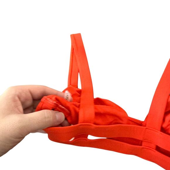 Vitamin A Neutra Bralette Bikini Top Strappy Swimwear Coral Orange Size XS - Picture 7 of 7